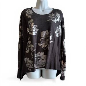 Cupio Black Floral Women's Sweatshirt